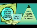 Part 4: Creating an Account for Test Laboratories