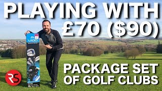 I play golf with a £70 ($90) PACKAGE SET