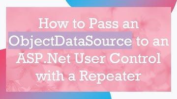 How to Pass an ObjectDataSource to an ASP.Net User Control with a Repeater