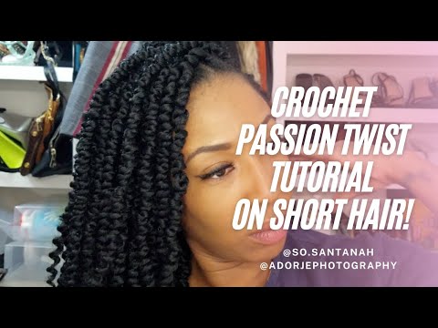 Crochet Passion Twist tutorial on short hair TWA DIY