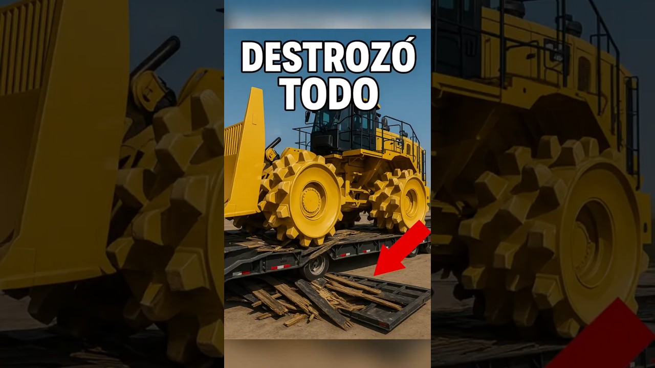 Maquina rompió todo el piso de madera del trailer #trucks #trailers #camioneros #camiones #camion