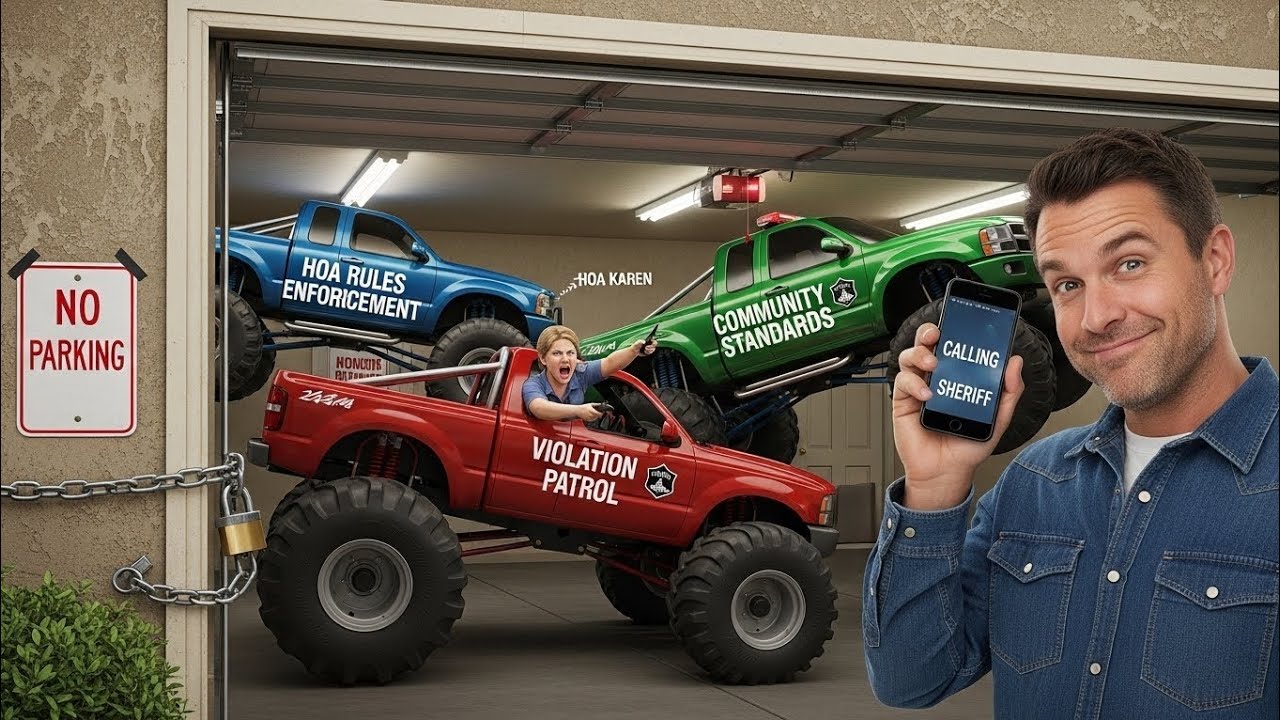 HOA Karen Parked3Trucks in My Garage So I Locked the Door and Called the Sheriff 