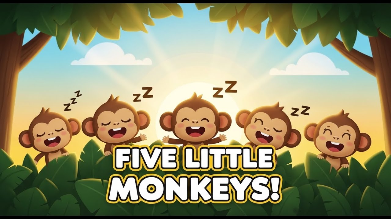 Five Little Monkeys 🐵 | Sing Along with Me! | Kids Songs & Nursery ...
