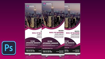 How To Design Business Roll Up Banner In Photoshop | Corporate Roll Up Banner | Photoshop Tutorial