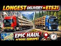 🚛 Longest Delivery in ETS2 | Massive Concrete Beams & Logs Transport || Farhan15x
