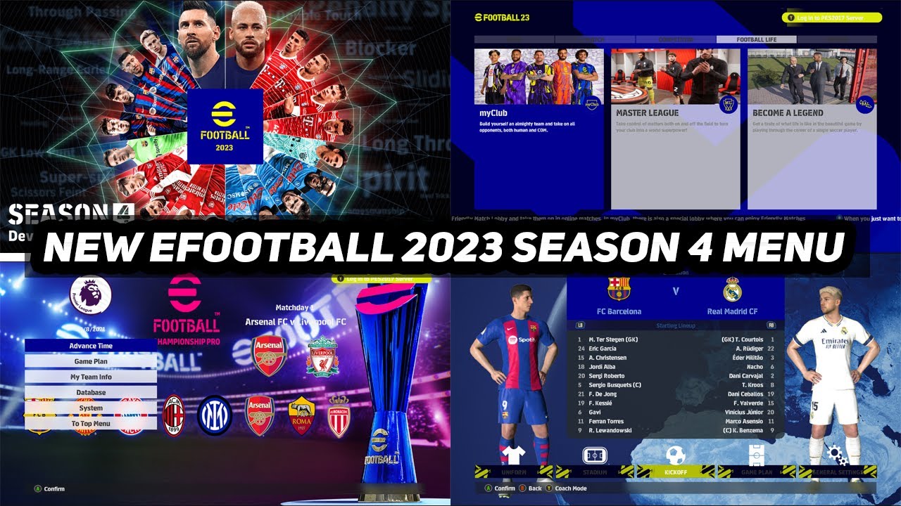 PES2017 | EFOOTBALL 2023 SEASON 4 GRAPHIC MENU - YouTube
