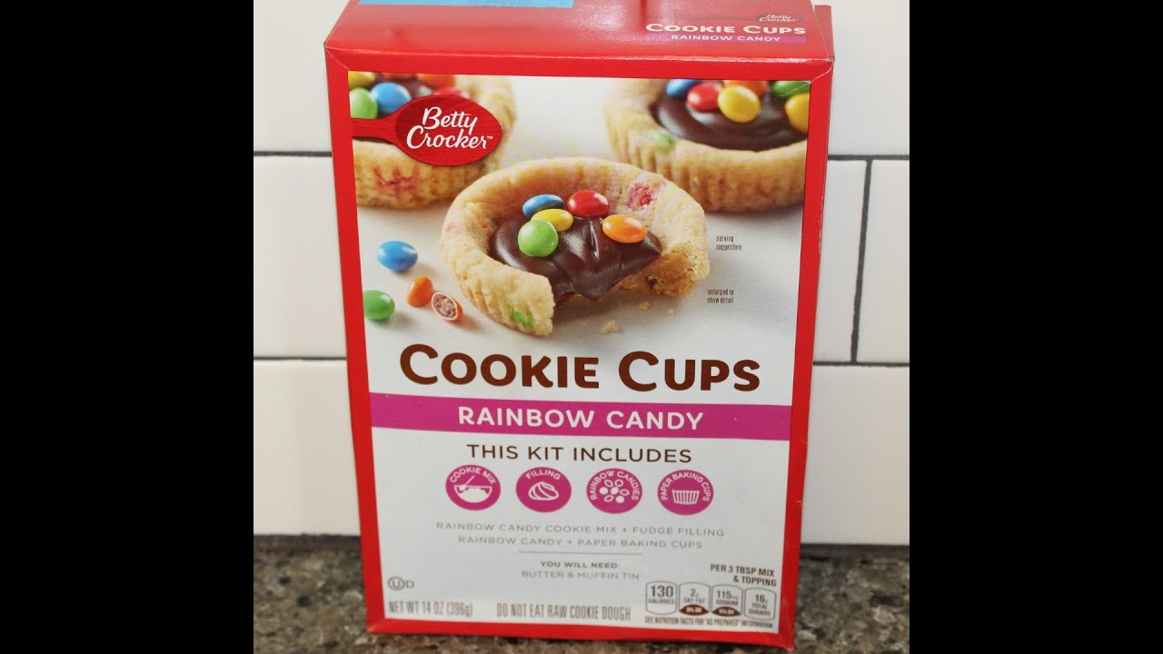 Betty Crocker Cookie Cups Rainbow Candy Review YouTube