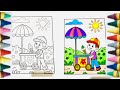 Ice-Cream - Cart - Summer | coloring for kids | kids coloring page