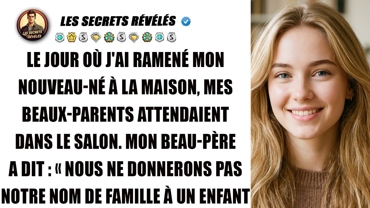 Je venais de rentrer de la maternité avec ma fille de trois jours quand mes beaux-parents m’attendaient dans mon salon. Sans un bonjour, mon beau-père a lancé d’une voix glaciale : « Nous ne...