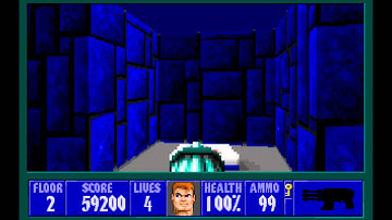 Wolfenstein 3D - Episode 4: A Dark Secret - Floor 2 (E04L02) [MS-DOS]