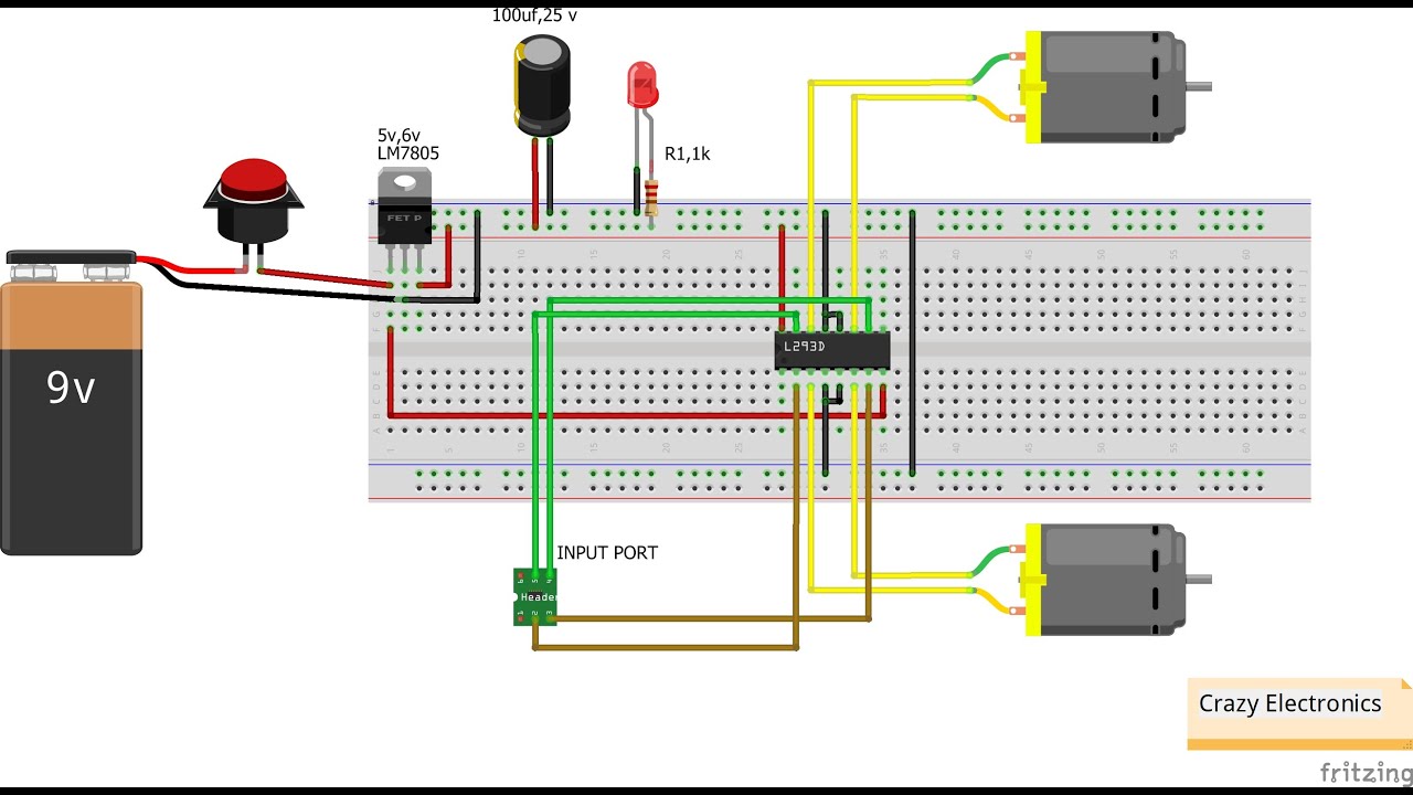 how to make L239D Motor Driver IC // how to wark L293D motor Driver IC ...