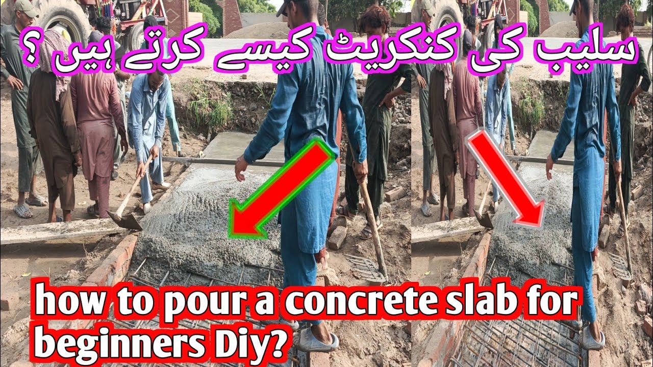How to pour a concrete slab for beginners Diy - YouTube