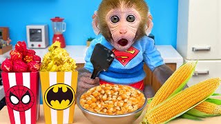 Monyet BonBon Lucu Membuat Popcorn Pelangi dan Menjelajahi Keajaiban Seru - BonBon Indonesia