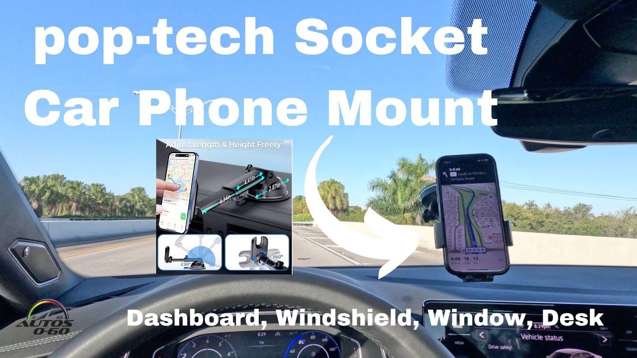 pop-tech Socket Car Phone Mount: Dashboard, Windshield, Window, DeskDashboard