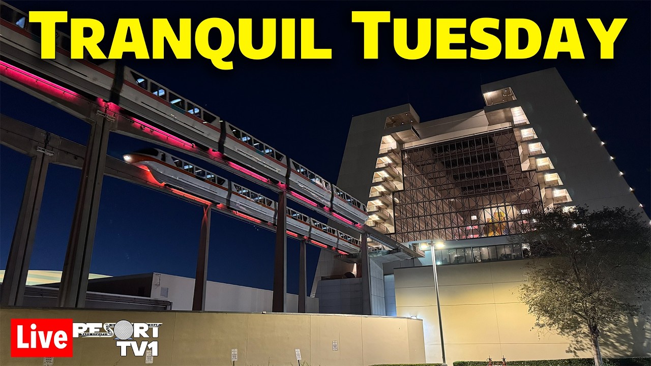 🔴Live: Tranquil Tuesday at Magic Kingdom & the Monorail Resorts - Walt Disney World - 7-14-26