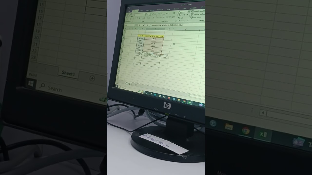 Forecasting with Live Data and Excel Application 
