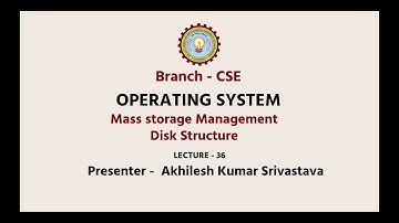 Operating Systems | Mass storage Management- Disk Structure | AKTU Digital Education