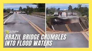 Bridge Swallowed By Raging Waters Amidst Flooding In Brazil