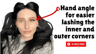 Hand angle for easier lashing the inner and outer corners