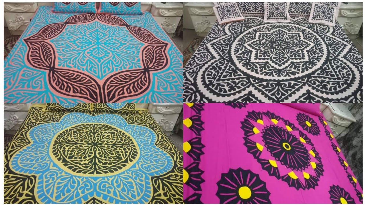 latest and fancy verity of applique bed sheets\tuk ki bed sheets || silai karhai aik fun