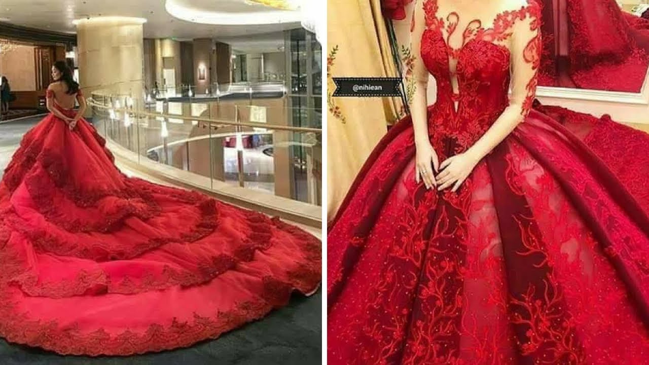 red gown design 2018