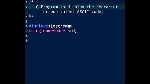 C++ Programming||Program to Display the Character for Equivalent ASCII Code