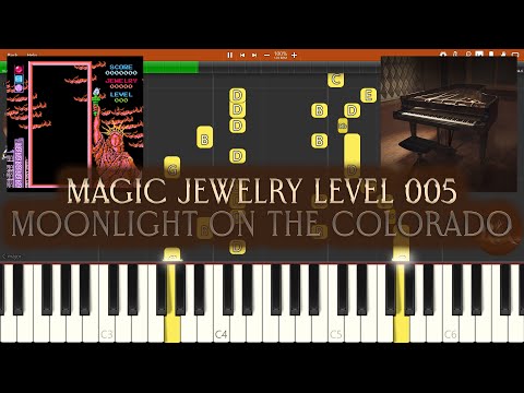 Magic Jewelry Level 005 (Moonlight on the Colorado) (NES Game Soundtrack, Piano Tutorial Synthesia)