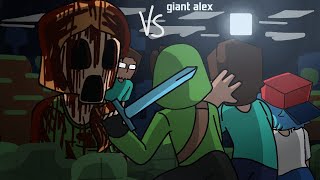 Giant legend Alex vs Steve, Dream and Boyfriend (horror animation) minecraft