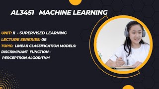 Linear Classification Models: Discriminant function – Perceptron algorithm in  tamil AL3451 #ML