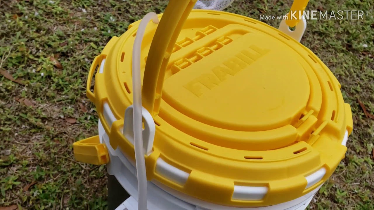 FRABILL DRAINER BAIT BUCKET/BAIT BUCKET LIVE WELL/BABY BUBBLES AERATOR/ PORTABLE AIR PUMP 