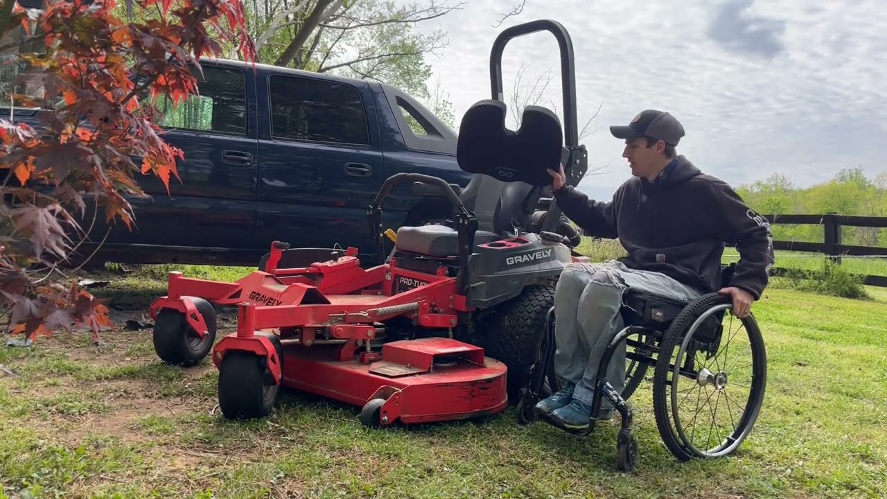 Wheelchair Transfer to Lawnmower Z mower YouTube