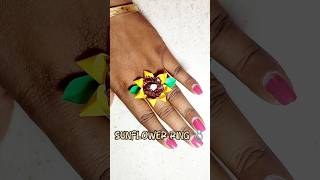 beautiful sunflower ring 💍 🌻#ring #sunflower #sunflowerring#diy #diyring #paperflower #shots