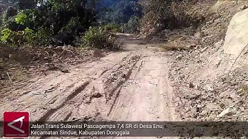Jalan Trans Sulawesi Palu - Tolitoli Pascagempa 7,4 SR