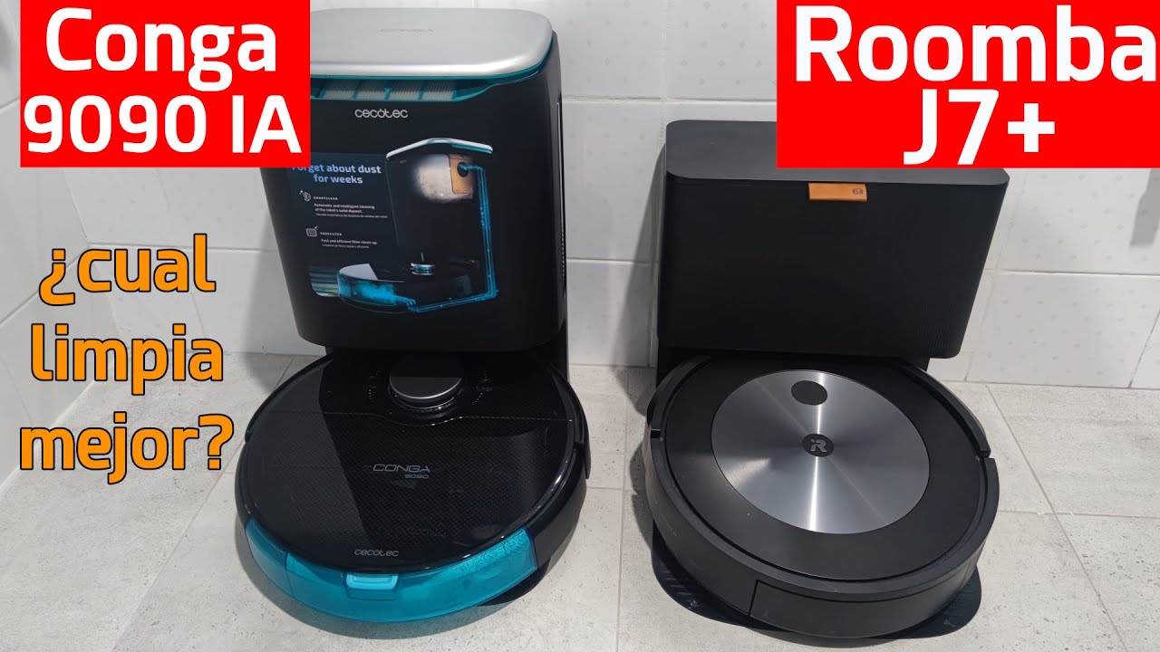 Conga 9090 IA vs Roomba J7+ 🔥🔥 COMPARATIVA DEFINITIVA MEJOR ROBOT  ASPIRADOR 