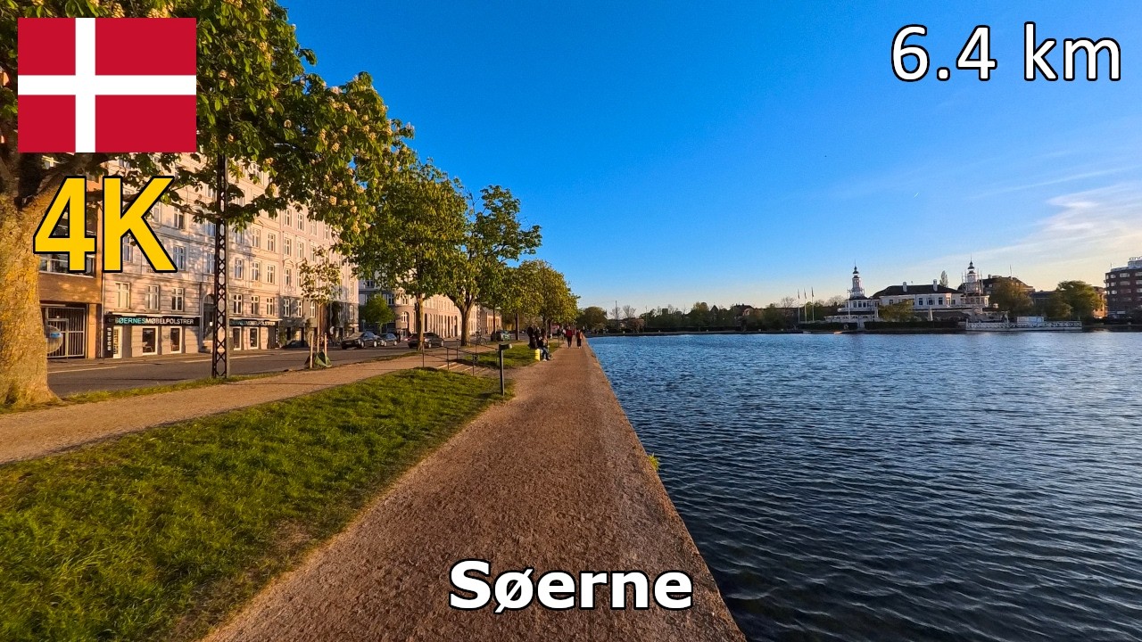 Virtual Run (4K) | Søerne | 6.4 km | Sunny Evening Run - YouTube
