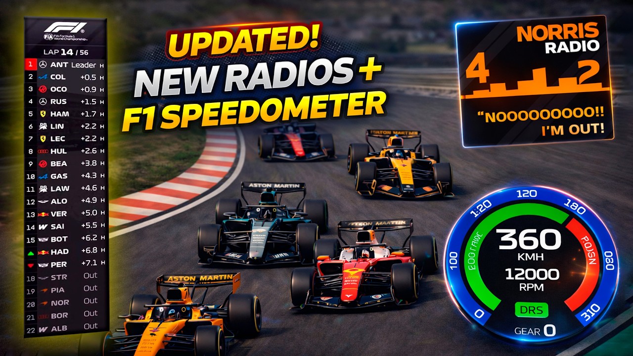 F1 TV HUD Update – Team Radios & Speedometer Added - Stop And Go Plugin ...