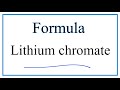 Chromate Ion and Lithium Concepts