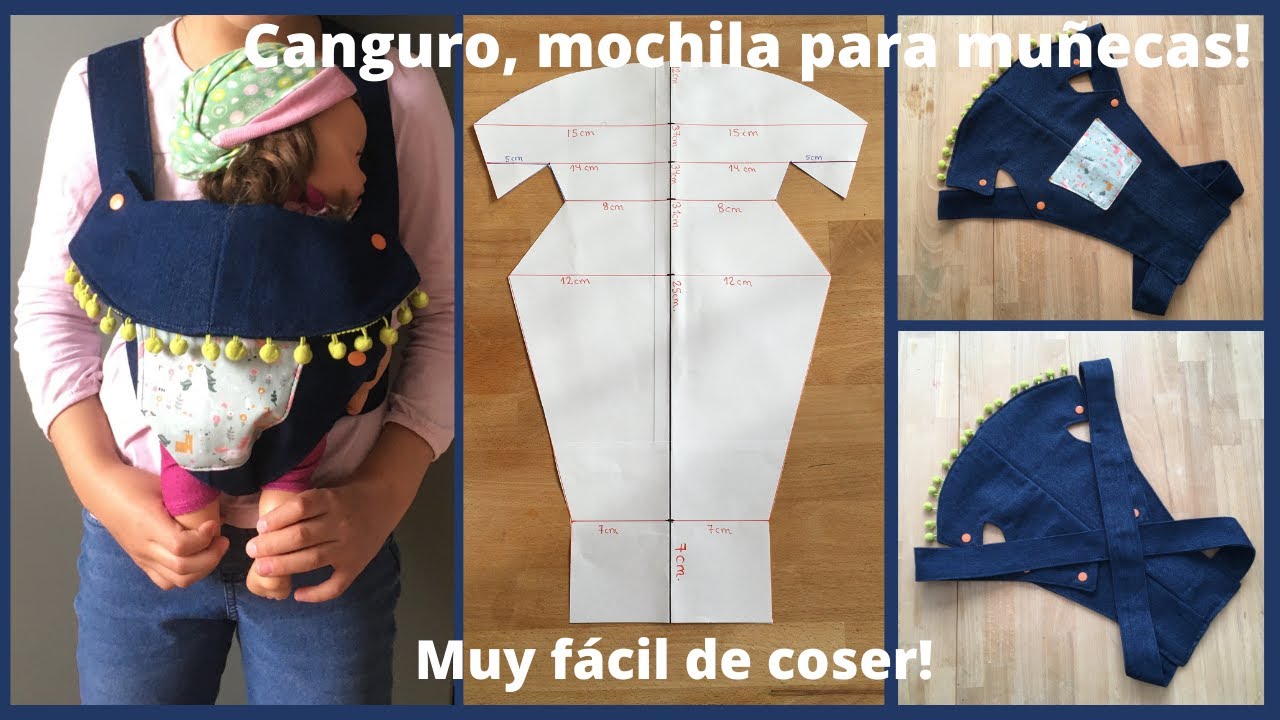 Canguro, mochila para muñecas Reciclando Jeans / Puppen Tragetasche - YouTube
