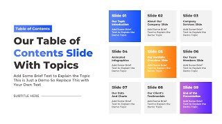 Animated PowerPoint List of Presentation Contents