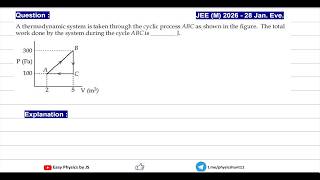 Find Total Work Done in Cycle ABC | Thermodynamics Trick | PYQ | JEE(M) 2026 (28 Jan Eve.)