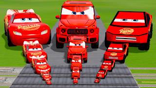 Big & Small McQueen VS Big & Small Red Vizor VS Big & Small Cybetruck McQueeb | BeamNG.drive screenshot 4
