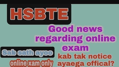 Hsbte exam updat.