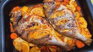 سمك مشوي بالفرن بأسهل وأطيب تتبيلة مطبخ ثريا نجم Thuraya Najm Aldeen's kitchen grilled fish #fish
