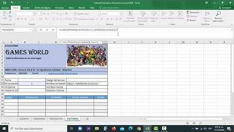 Función (buscarv) y (concatenar) en Excel 2016