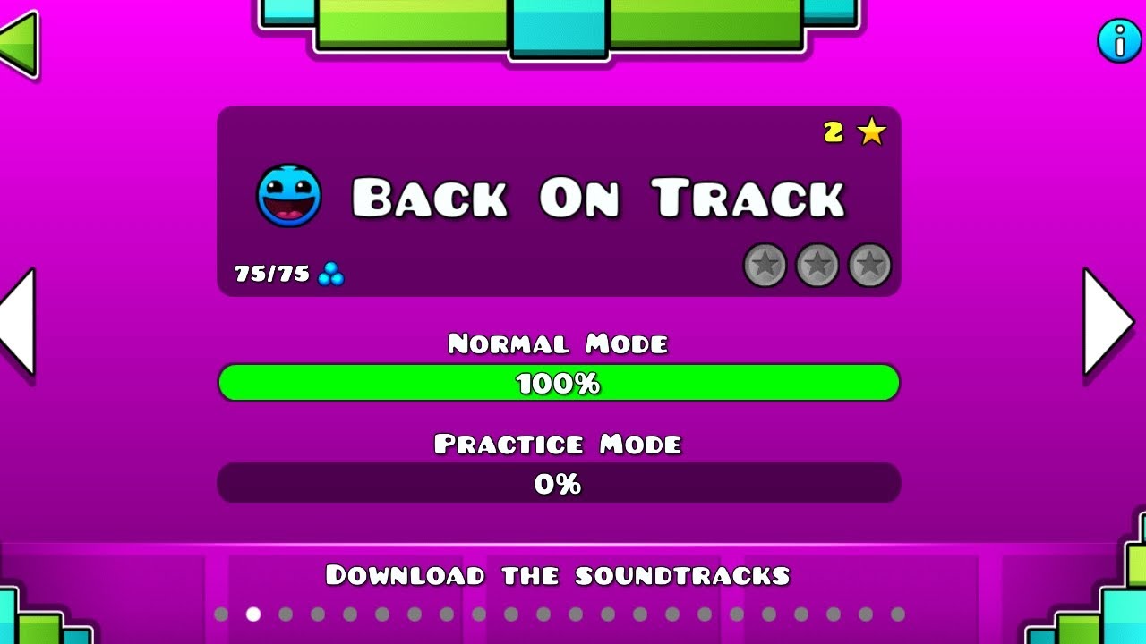 Geometry dash: Back on track 100% complete - YouTube