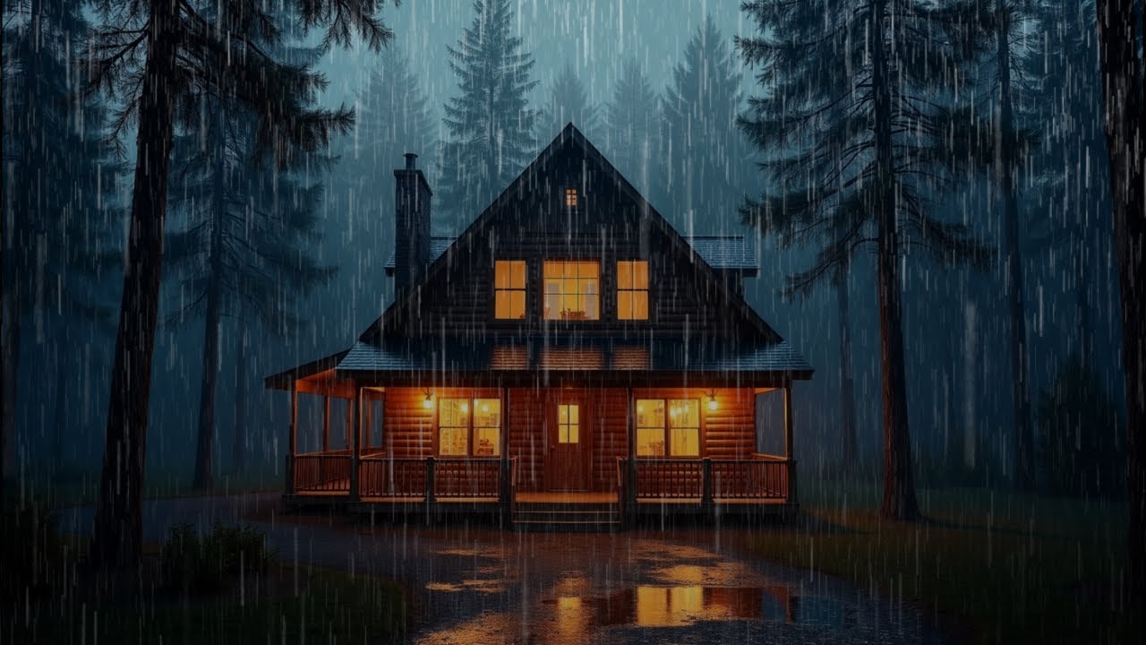 Best Rainfall at the Forest Cabin 🌲 Sleep Deeply with Rain Sounds - YouTube