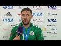 لقاء يوسف بلايلي لاعب الجزائر بعد الفوز على تونس