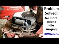 Troy Bilt Riding Lawn Mower Surging Won't Idle Smoothly Briggs & Stratton 17.5 hp  PROBLEM SOLVED -
