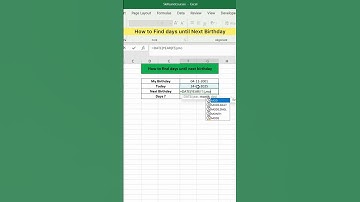 How to find days until next birthday in Excel | Advanced Excel Formula #excel #exceltutorial
