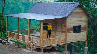 TIMELAPSE: START to FINISH Alone Building life from wooden House  Cookfor Children in the village